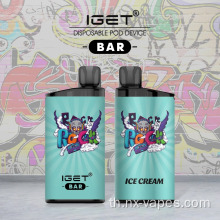 IGET BAR 3500 พัฟแบบใช้แล้วทิ้งบุหรี่อิเล็กทรอนิกส์